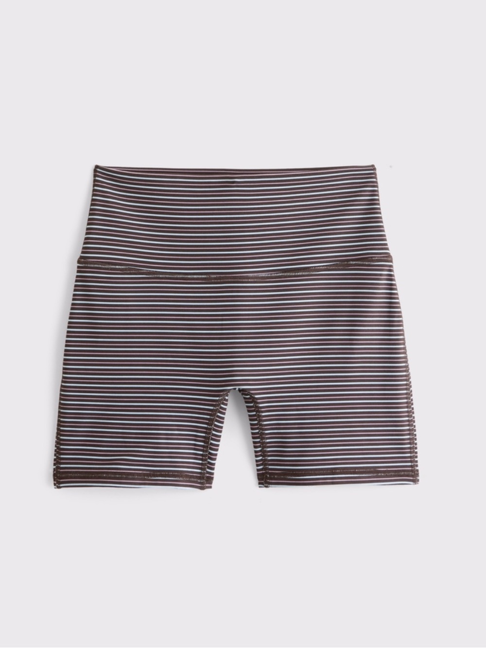 NWT Abercrombie & Fitch YPB studioFLEX Espresso Striped High-Rise Bike Shorts